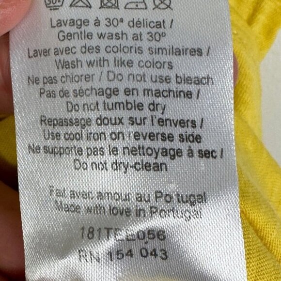 Sezane Luigi T-Shirt Sunset Yellow Size Small Back Cutout Braided Short Sleeve - Picture 8 of 11